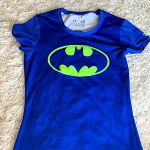 Under Armour Neon Batman Blue Fitted Shirt Small